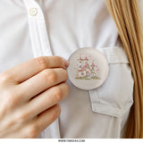 Fairy Tale Castle Pinback Button, Whimsical Pink Design, Cute Fantasy Art, Magical Home Decor, Unique Gift for Dreamers - Tawshia