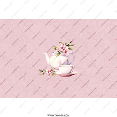 Tea Party Tumbler, Floral Tumbler, Teapot Tumbler, Flowers Tumbler, Drink Tumbler, Unique Tumbler, Gift Tumbler, Tea Lover Gift - Tawshia