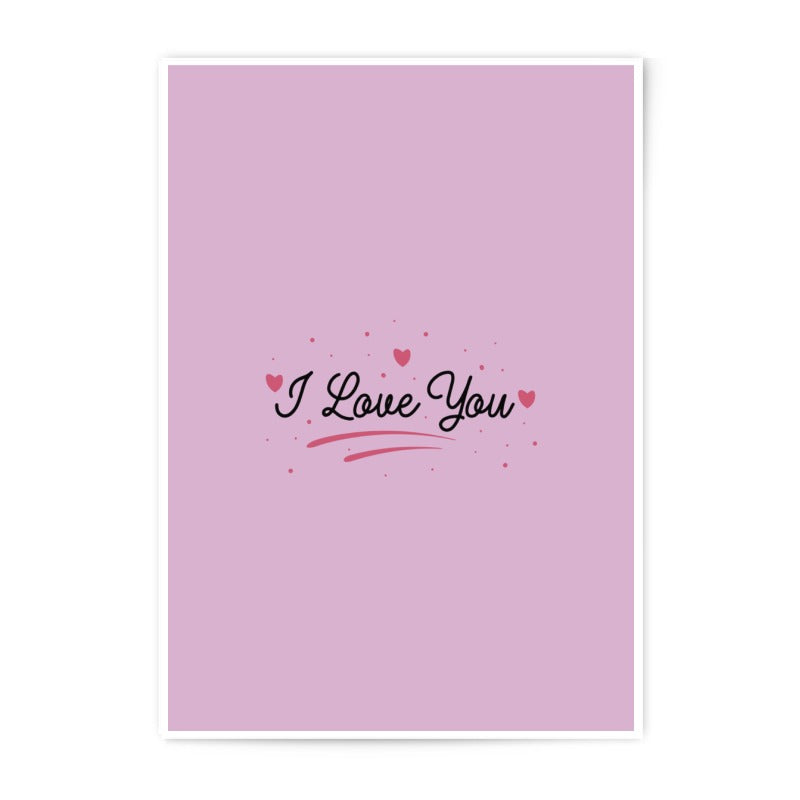 I Love You Photographic Prints, Minimalist Art Prints, Pink Wall Decor, Love Saying Prints, Home Decor, Modern Art Prints, Gift Idea - Tawshia