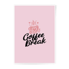 Coffee Break Photographic Prints, Pink Coffee Art, Coffee Lover Gift, Minimalist Wall Decor, Home Office Art, Kitchen Wall Art - Tawshia