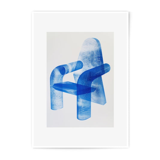 Blue Chair Photographic Print, Abstract Art Print, Minimalist Home Decor, Modern Wall Art, Unique Art Print - Tawshia