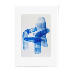 Blue Chair Photographic Print, Abstract Art Print, Minimalist Home Decor, Modern Wall Art, Unique Art Print - Tawshia
