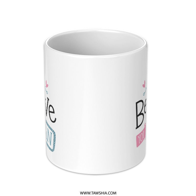 Believe You Can Mug, Cute Ladybug Mug, Motivational Mug, Inspirational Mug, Positive Affirmation Mug, Gift for Her, Coffee Mug - Tawshia