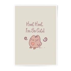 Cute Owl Art Print, Hoot Hoot So Cute, Kids Room Decor, Nursery Art, Photographic Prints, Whimsical Owl Illustration - Tawshia