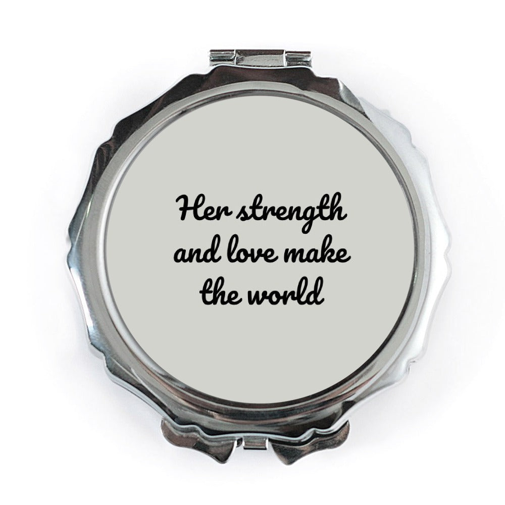 Inspirational Pocket Mirror, Her Strength, Love Quote Mirror, Gift for Her, Motivational Compact Mirror, Encouragement Gift - Tawshia