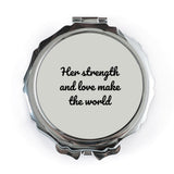 Inspirational Pocket Mirror, Her Strength, Love Quote Mirror, Gift for Her, Motivational Compact Mirror, Encouragement Gift - Tawshia