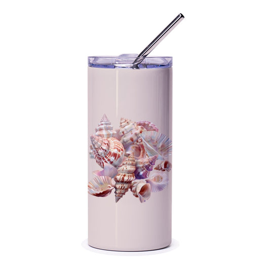 Seashell Tumbler, Beach Tumbler, Ocean Tumbler, Sea Shells, Coastal Decor, Beach Lover Gift, Gift For Her, Summer Tumbler, Tumbler with - Tawshia