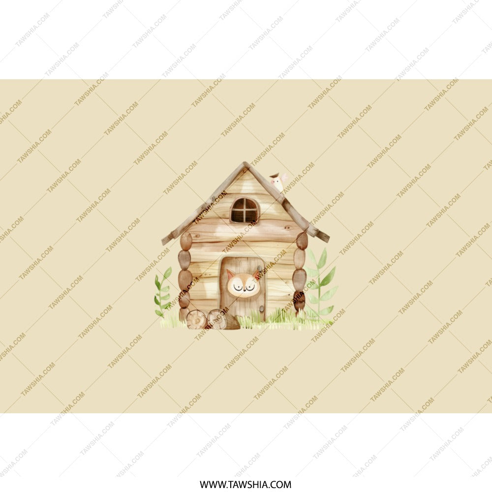 Owl House Tumbler, Cute Woodland Creature Tumbler, Animal Tumbler, Adorable Cabin Art Tumbler, Unique Design Tumbler, Gifts for her Tumbler - Tawshia