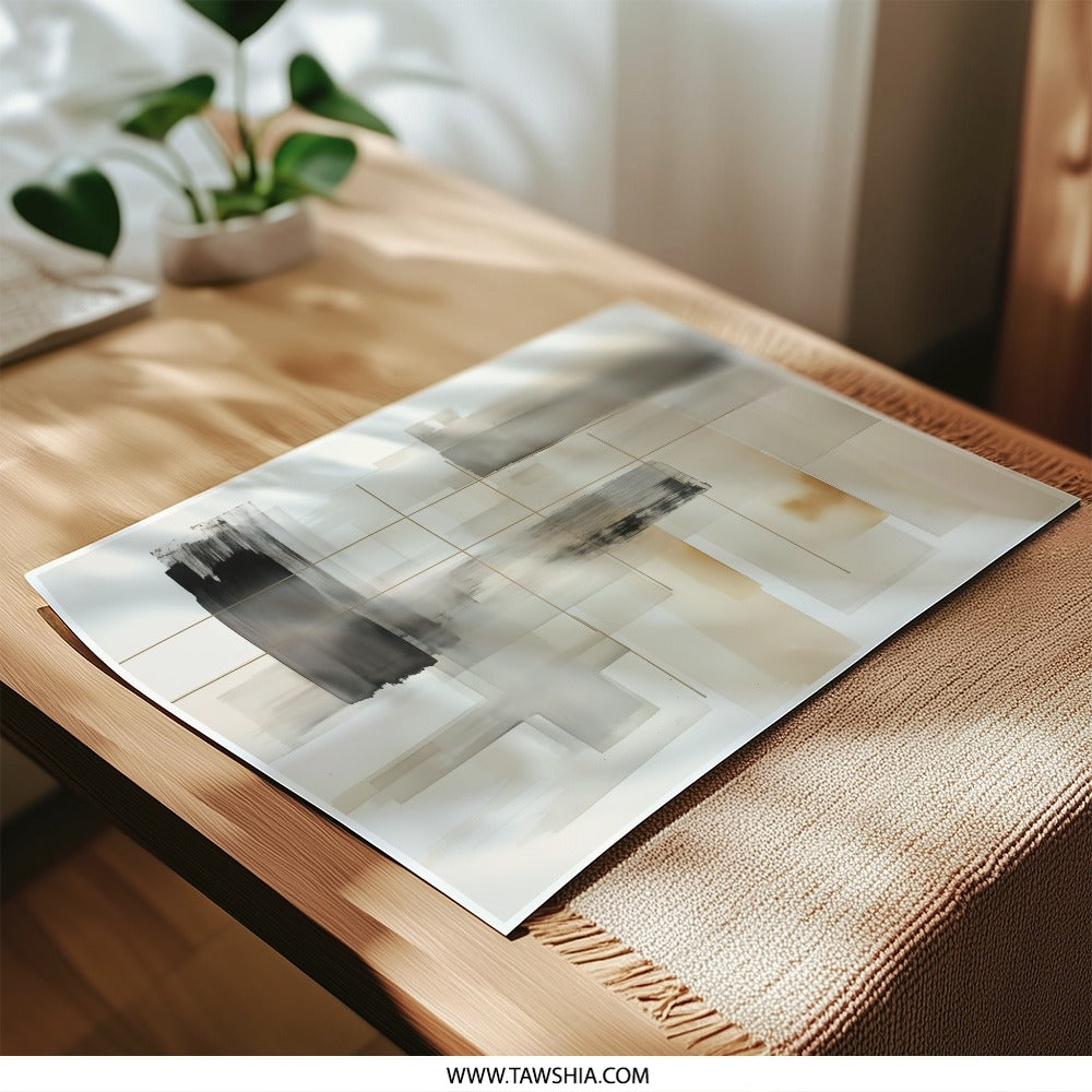 Abstract Photographic Print, Beige and Grey Art, Modern Wall Decor, Minimalist Fine Art Print, Home Decor, Office Art, Contemporary Art - Tawshia