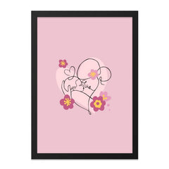 Mother and Child Wall Art, Line Art Print, Floral Wall Decor, Minimalist Art, Mother's Day Gift, New Baby Art, Home Decor - Tawshia