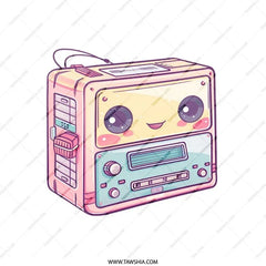 Cute Kawaii Tape Player Pillow, Retro Aesthetic Throw Pillow, Anime Style Room Decor, Funky Accent Pillow, 80s Cassette Player Pillow - Tawshia