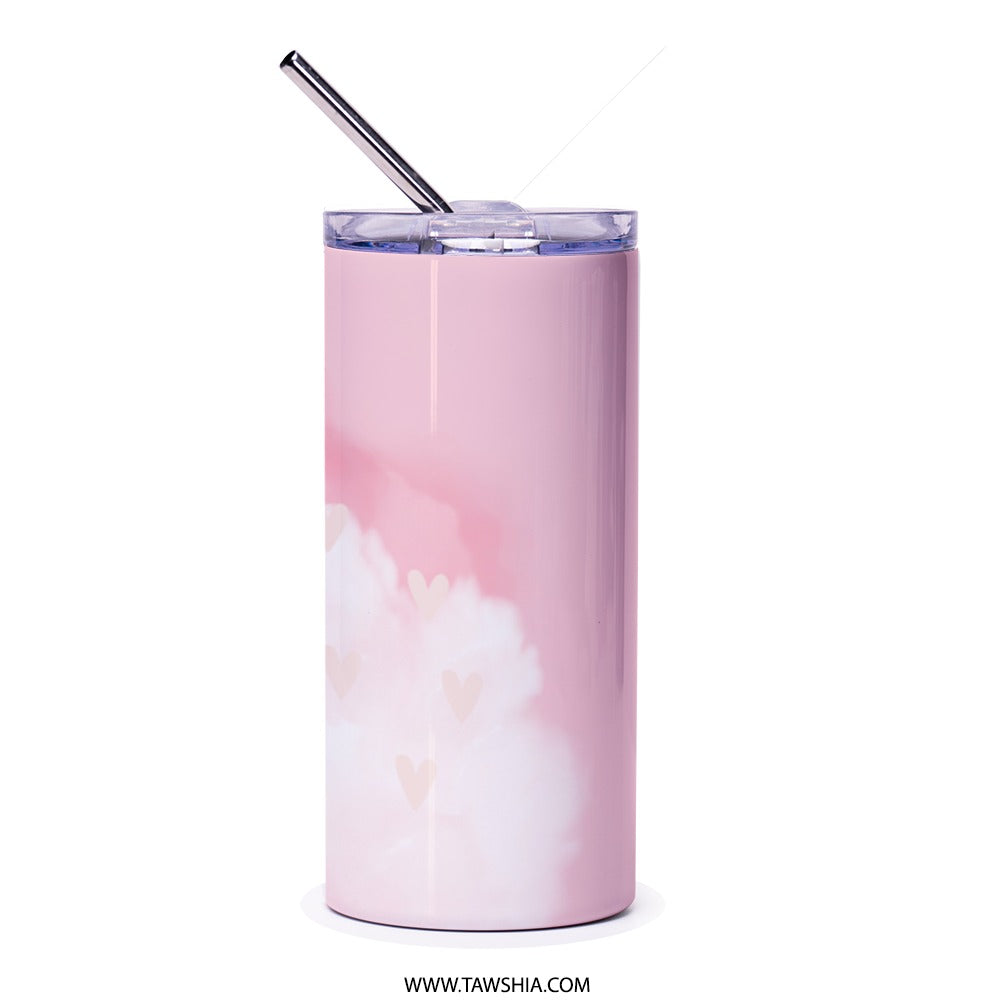 Bunny Tumbler, Cute Rabbit Tumbler, Pink Tumbler, Animal Tumbler, Flower Tumbler, Gift Idea, Tumbler with Straw, Drinkware, Kids Tumbler - Tawshia
