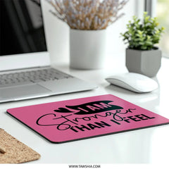 I am Stronger Mouse Pad, Motivational Mousepad, Inspirational Office Decor, Pink Mousepad, Gift for Her, Desk Accessories - Tawshia