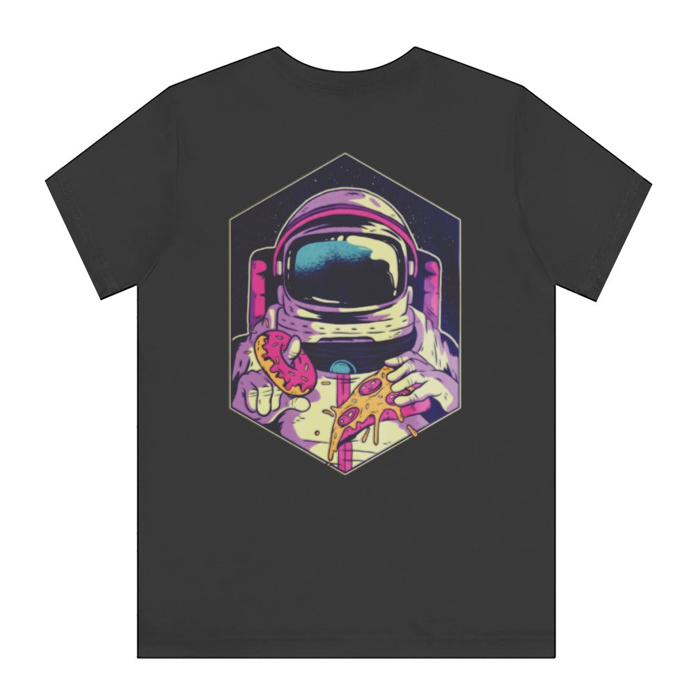 Astronaut Eating Space Pizza and Doughnut Graphic product type