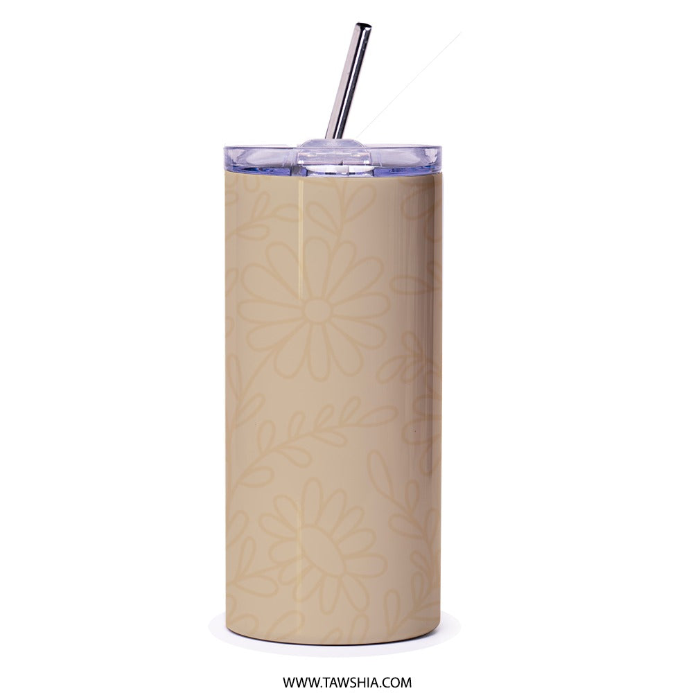 Arabic Quote Tumbler, Floral Tumbler, Friendship Tumbler, Calligraphy Tumbler, Arabic Gift Idea, Elegant Tumbler, Unique Arabic Tumbler - Tawshia