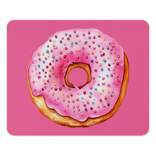 Donut Mouse Pad, Pink Sprinkled Donut, Food Mousepad, Cute Desk Decor, Yummy Donut Art, Fun Mousepad, Colorful Mousepad, Office Decor - Tawshia