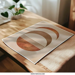 Geometric Photographic Print, Abstract Art Print, Minimalist Wall Art, Circle Art Print, Modern Home Decor, Brown Beige Art, Unique Wall - Tawshia