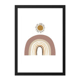 Boho Rainbow Sun Wall Art, Neutral Tone Print, Minimalist Home Decor, Nursery Art, Modern Wall Hanging, Cute Kids Room Art, Wall Decor - Tawshia