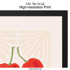 Cherry Cake Wall Art, Foodie Print, Kitchen Decor, Dessert Illustration, Modern Home Art, Sweet Treat Art, Playful Artwork - Tawshia