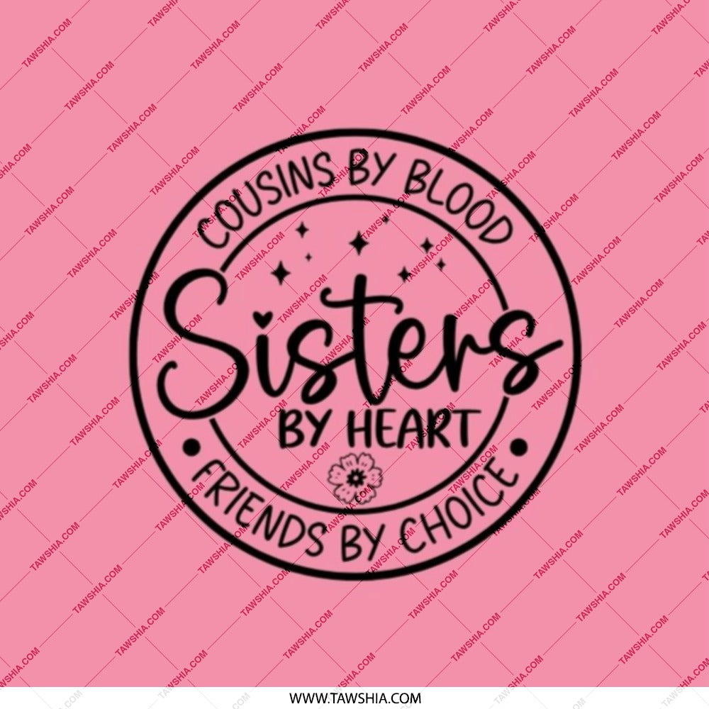 Sisters by Heart Pocket Mirror, Cousins by Blood, Friends by Choice, Best Friend Gift, Sister Gift, Compact Mirror - Tawshia