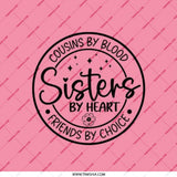 Sisters by Heart Pocket Mirror, Cousins by Blood, Friends by Choice, Best Friend Gift, Sister Gift, Compact Mirror - Tawshia