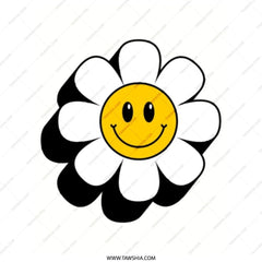 Groovy Flower Tote Bag, Retro Smiley Face Bag, 70s Inspired Tote, Trendy Shoulder Bag, Cute Aesthetic Tote, Gift Idea - Tawshia