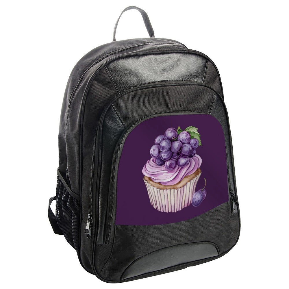 Grapes Cupcake Backpack, Unique Backpack, Stylish Backpack, Food Backpack, Purple Backpack, School Backpack, Travel Backpack, Laptop - Tawshia