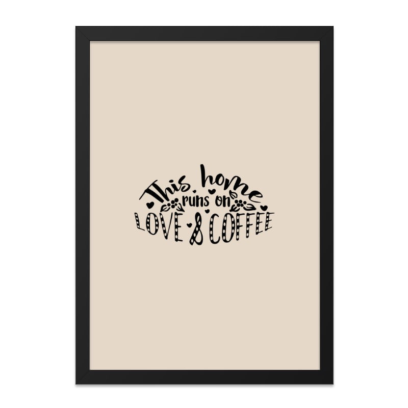 Love and Coffee Wall Art, Home Decor Wall Art, Coffee Lover Wall Art, Housewarming Gift Wall Art, Kitchen Wall Decor, Framed Wall Art - Tawshia