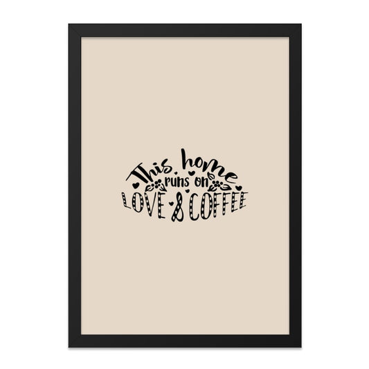 Love and Coffee Wall Art, Home Decor Wall Art, Coffee Lover Wall Art, Housewarming Gift Wall Art, Kitchen Wall Decor, Framed Wall Art - Tawshia
