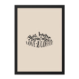 Love and Coffee Wall Art, Home Decor Wall Art, Coffee Lover Wall Art, Housewarming Gift Wall Art, Kitchen Wall Decor, Framed Wall Art - Tawshia