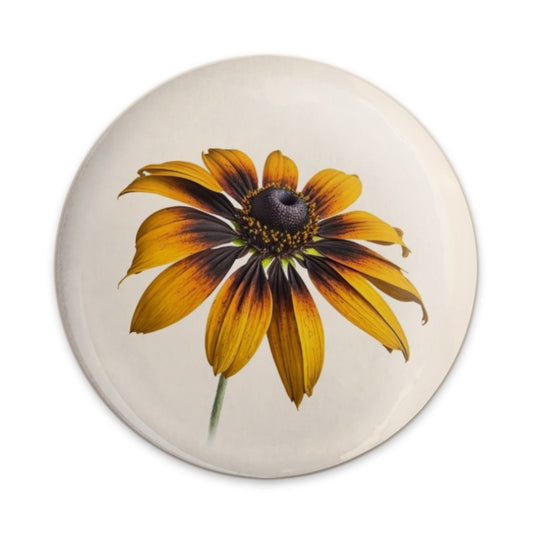 Black Eyed Susan Pinback Button, Floral Button Badge, Flower Button Gift, Garden Flower Pin, Nature Lover Gift, Botanical Pin Badge - Tawshia