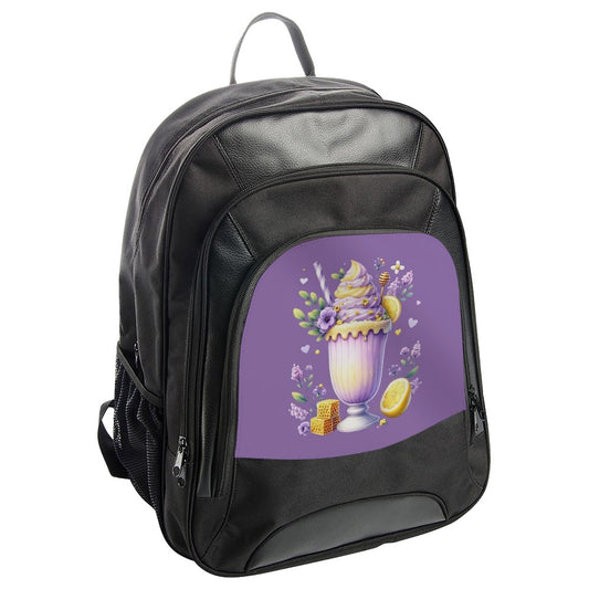 Lemon Lavender Milkshake Backpack, Dessert Art Backpack, Aesthetic Backpack, Floral Backpack, Trendy Backpack, Cute Backpack - Tawshia