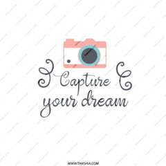 Capture Your Dream Pocket Mirror, Camera Graphic Art, Inspirational Quote, Travel Gift, Photography Lover Gift, Unique Compact Mirror - Tawshia