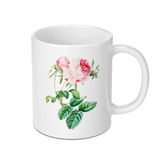 Pink Rose Mug, Floral Coffee Mug, Cottagecore Tea Cup, Botanical Mug, Vintage Flower Design, Gift for Her, Unique Mug, Drinkware, Mug for - Tawshia