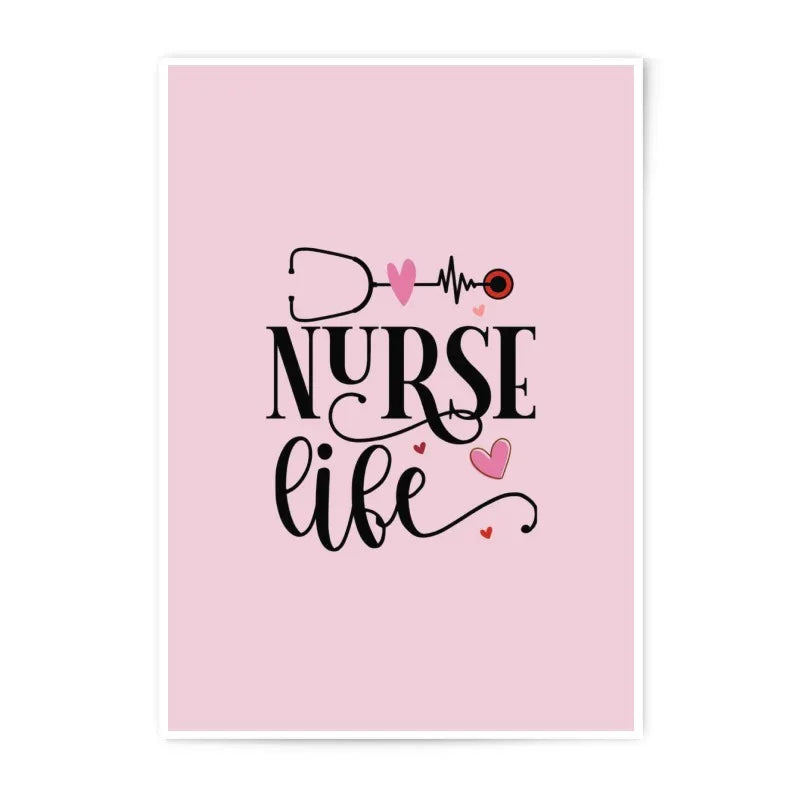 Nurse Life Photographic Print, Healthcare Decor, Heartbeat Art, Gift for Nurses, Medical Professional Wall Art, Stethoscope Design - Tawshia