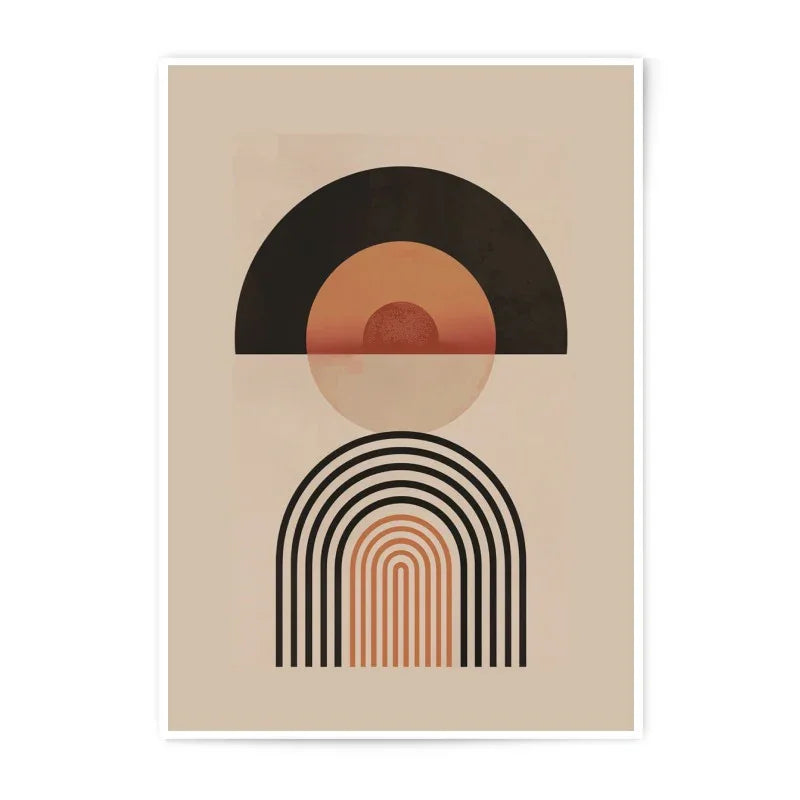 Abstract Geometric Photographic Print, Modern Wall Art, Minimalist Decor, Boho Art, Home Decor, Arch Print, Circle Print, Sunset Art - Tawshia