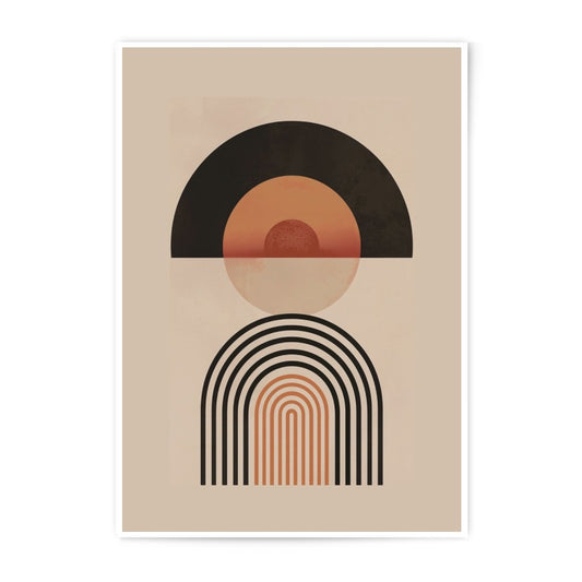 Abstract Geometric Photographic Print, Modern Wall Art, Minimalist Decor, Boho Art, Home Decor, Arch Print, Circle Print, Sunset Art - Tawshia