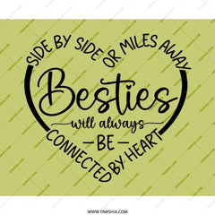 Besties Mouse Pad, Best Friend Gift, Long Distance Friendship, Connected by Heart, Unique Desk Accessory, Friendship Gift Idea - Tawshia