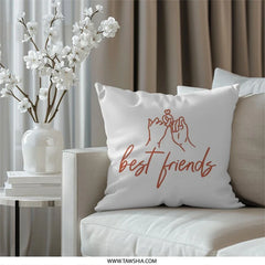 Best Friends Pillow, Pinky Promise, Friendship Decor, Gift for Bestie, Room Decor, Unique Present, Decorative Pillow - Tawshia