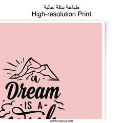 Dream Wish Photographic Prints, Inspirational Home Decor, Motivational Wall Art, Typography Print, Heart Wish Art, Modern Art Prints - Tawshia