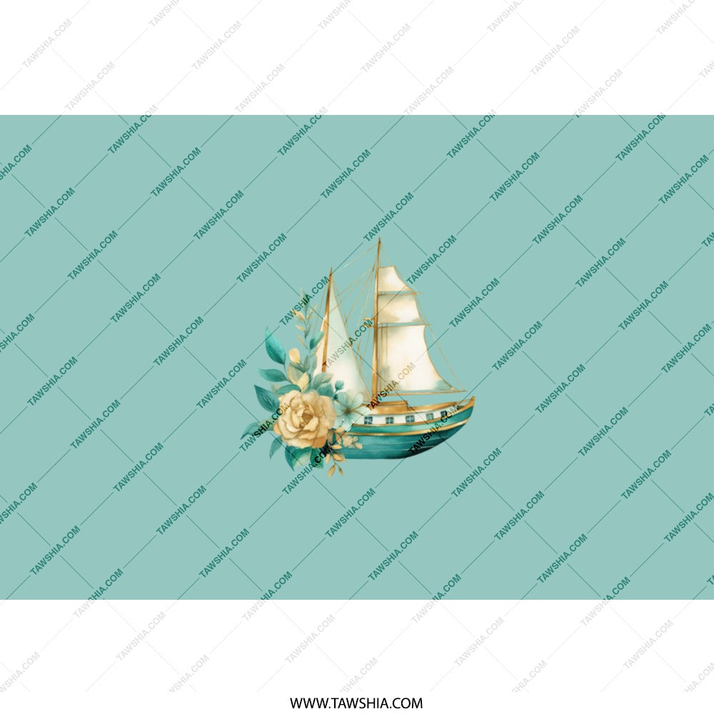 Sailing Tumbler, Nautical Gift Idea, Floral Boat Tumbler, Unique Drinkware, Sea Lover Gift, Travel Tumbler, Insulated Tumbler, Gift for Her - Tawshia