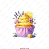 Lemon Cupcake Pocket Mirror, Floral Lavender Mirror, Dessert Gift, Compact Mirror for Purse, Foodie Gift, Cute Cupcake Mirror - Tawshia
