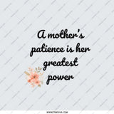 Mother's Patience Pocket Mirror, Floral Design, Mom Gift, Handbag Mirror, Makeup Mirror, Women's Gift, Inspirational Quote - Tawshia