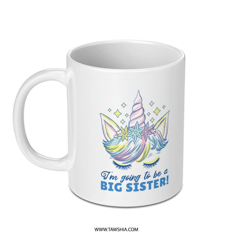 I'm going to be a big sister unicorn mug product