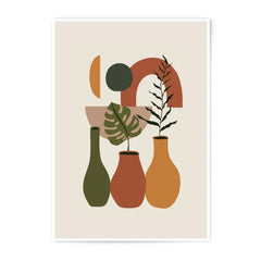 Abstract Botanical Photographic Print, Vases Art Print, Geometric Shapes Poster, Modern Wall Decor, Minimalist Art, Home Decor - Tawshia
