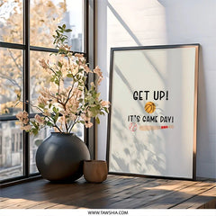 Get Up Its Game Day Wall Art, Basketball Baseball Print, Sports Room Decor, Motivational Quote, Kids Room Art, Nursery Decor - Tawshia
