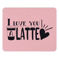 I Love You A Latte Mouse Pad, Coffee Lover, Valentine Gift, Cute Desk Decor, Home Office, Unique Mousepad, Gift Idea, Pink Mousepad - Tawshia