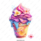 Ice Cream Mug, Colorful Dessert Mug, Floral Mug, Food Mug, Watercolor Mug, Novelty Mug, Gift Idea - Tawshia