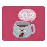Everybody Loves Me Mouse Pad, Cute Coffee Cup, Coffee Bean Art, Funny Desk Decor, Office Gift, Work From Home Accessory - Tawshia