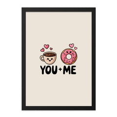 You and Me Art Print, Coffee and Donut Wall Art, Kawaii Food Art, Cute Home Decor, Sweet Treat Art, Friendship Gift, Love Wall Art - Tawshia